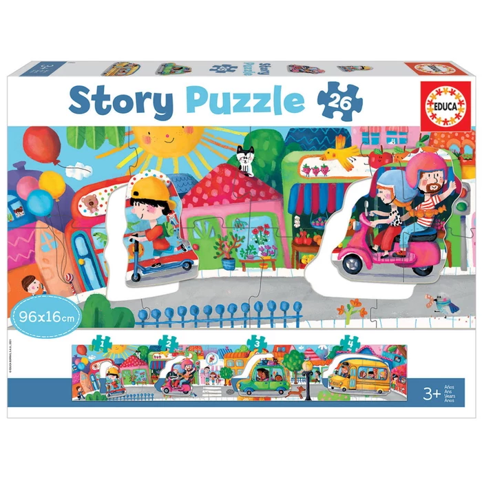Educa 18901 - Járművek - 26 db-os Story puzzle