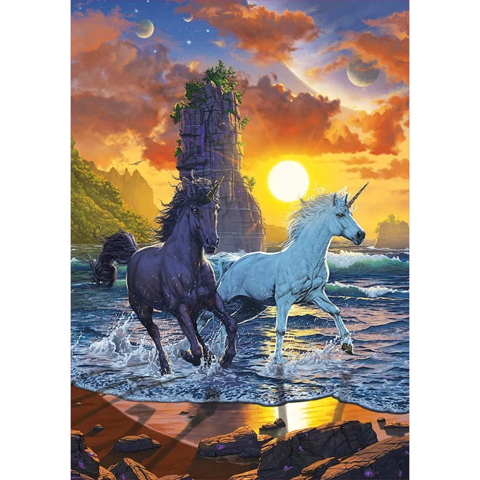 Educa 19025 - Unikornisok a naplementében - 1000 db-os puzzle 