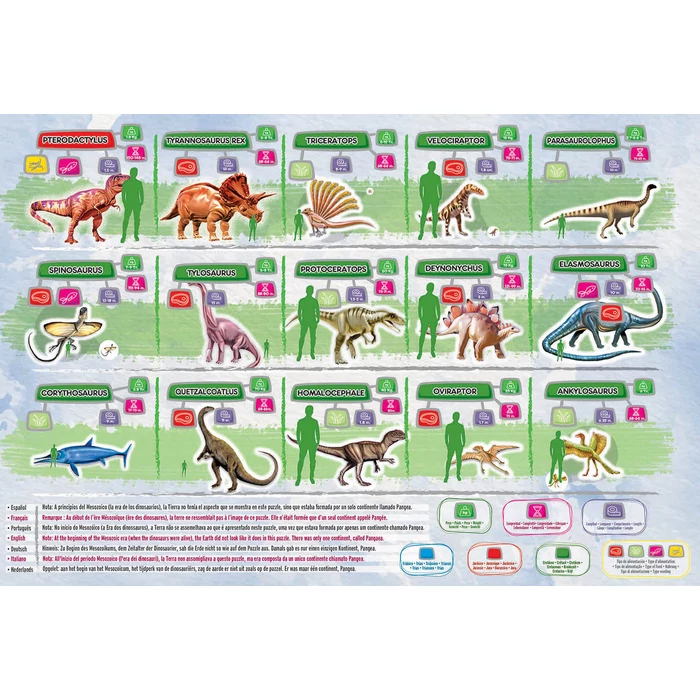 Educa 18997 - Világtérkép dinoszauruszokkal - 150 db-os puzzle