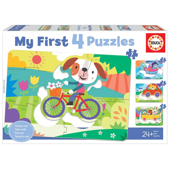 Educa 18898 - Járművek - My first 4 az 1-ben puzzle (5,6,7,8 db-os) puzzle