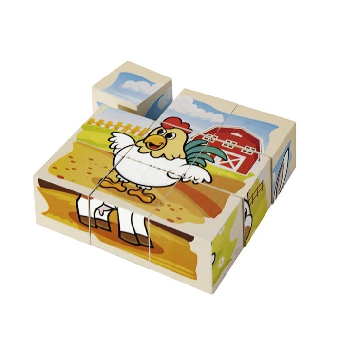 Eichhorn 100005203 - Állatok - 9 db-os Fa mesekocka