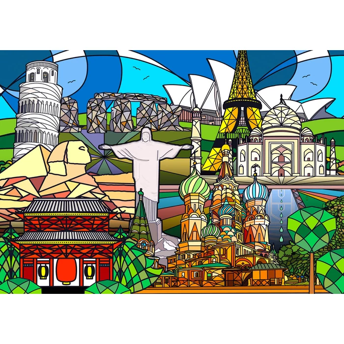 Enjoy Puzzle - 2054 - World Landmarks - 1000 db-os puzzle