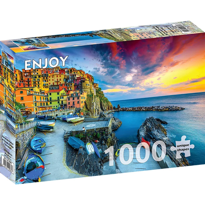 Enjoy Puzzle - 2084 - Manarola Harbor at Sunset, Cinque Terre, Italy - 1000 db-os puzzle