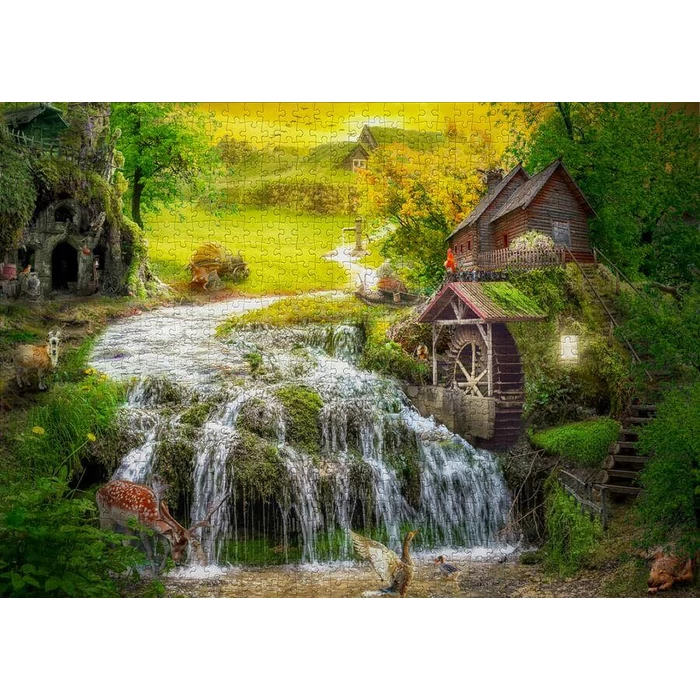 Enjoy Puzzle - 1608 - A Log Cabin by the Magic Creek - 1000 db-os puzzle