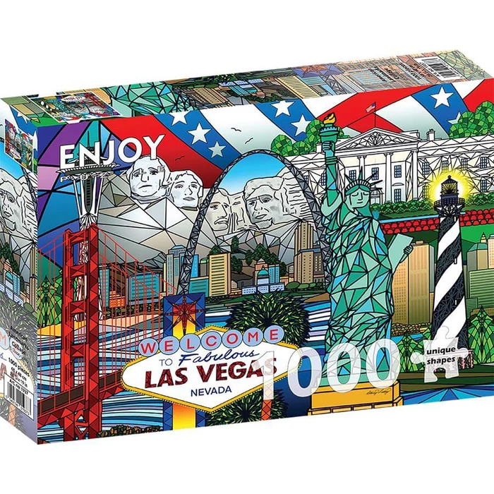 Enjoy Puzzle - 1937 - American Landmarks Collage - 1000 db-os puzzle