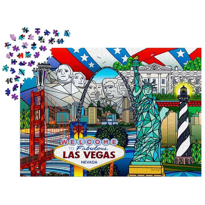 Enjoy Puzzle - 1937 - American Landmarks Collage - 1000 db-os puzzle