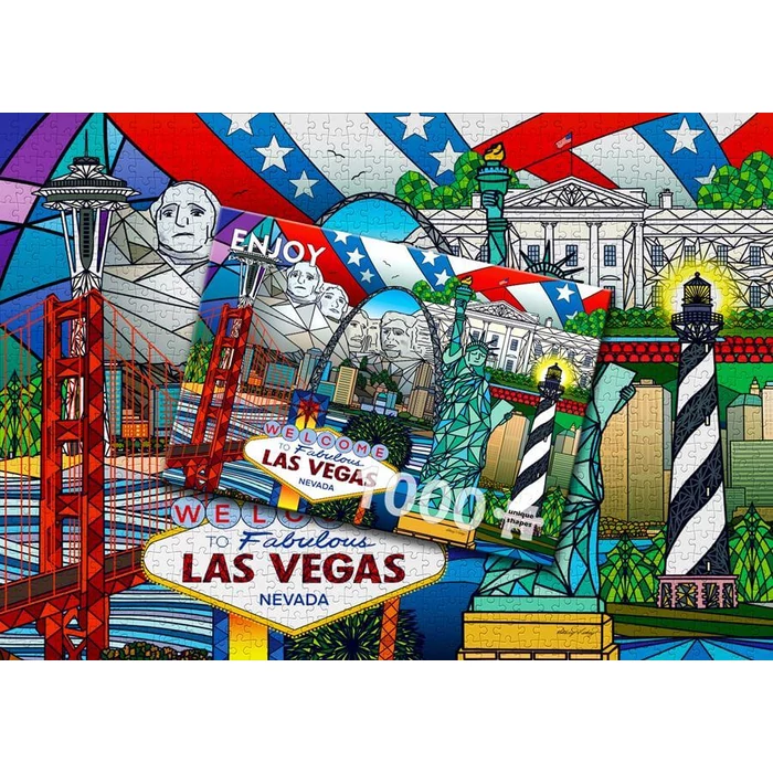 Enjoy Puzzle - 1937 - American Landmarks Collage - 1000 db-os puzzle