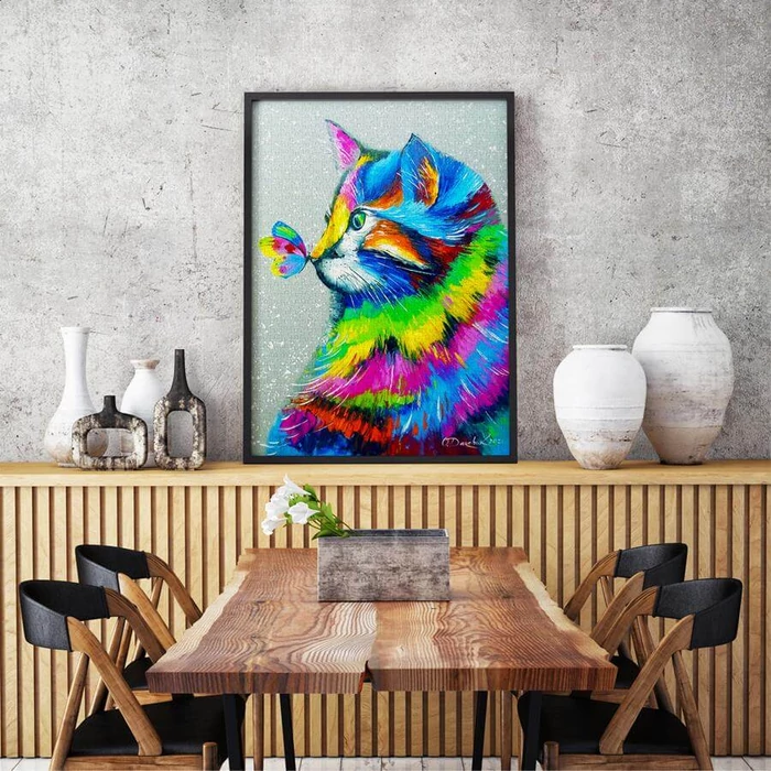 Enjoy Puzzle - 1781 - Bright Cat and Butterfly - 1000 db-os puzzle