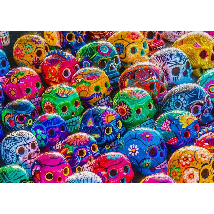 Enjoy Puzzle - 1464 - Colorful Skulls - 1000 db-os puzzle