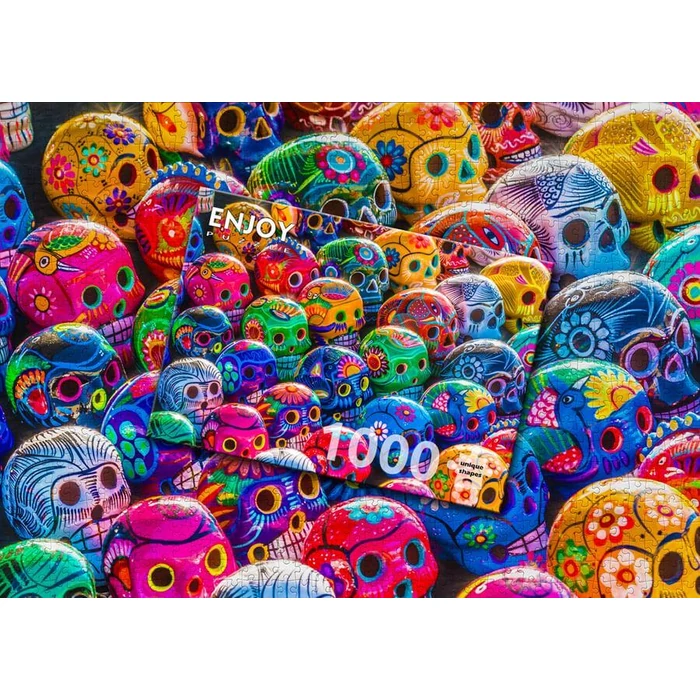 Enjoy Puzzle - 1464 - Colorful Skulls - 1000 db-os puzzle