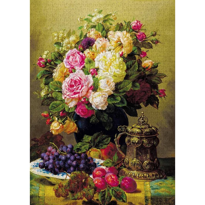 Enjoy Puzzle - 1107 - Jean-Baptiste Robie: Still Life with Roses - 1000 db-os puzzle