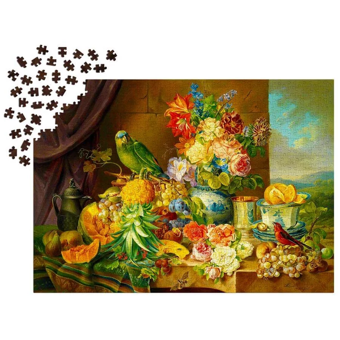 Enjoy Puzzle - 1191 - Josef Schuster: Still Life with Fruit Flowers and a Parrot - 1000 db-os puzzle