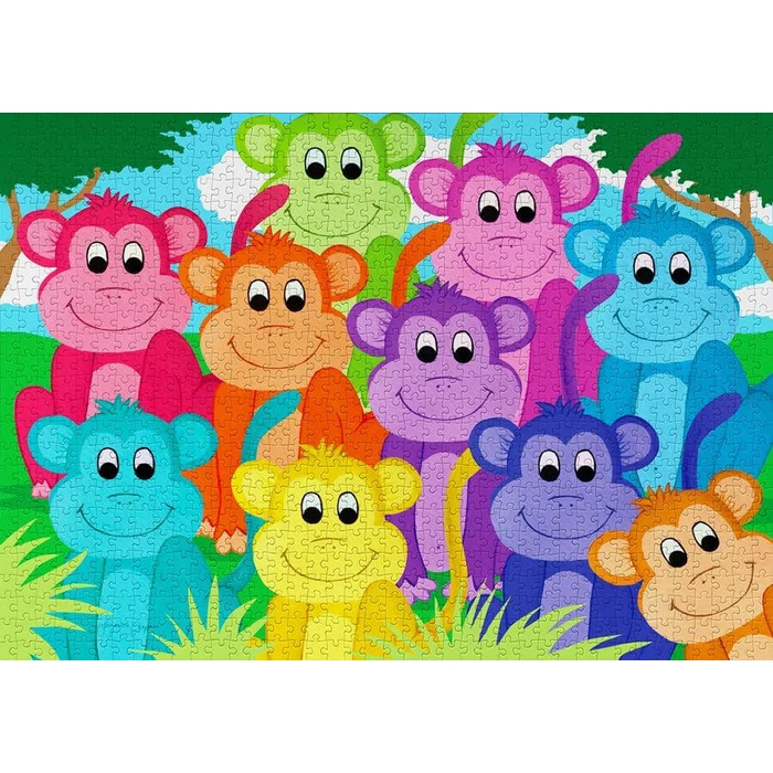 Enjoy Puzzle - 2060 - Rainbow Monkeys - 1000 db-os puzzle
