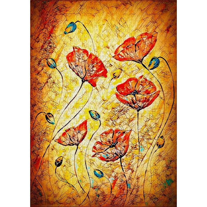 Enjoy Puzzle - 1380 - Red Poppies Painting - 1000 db-os puzzle