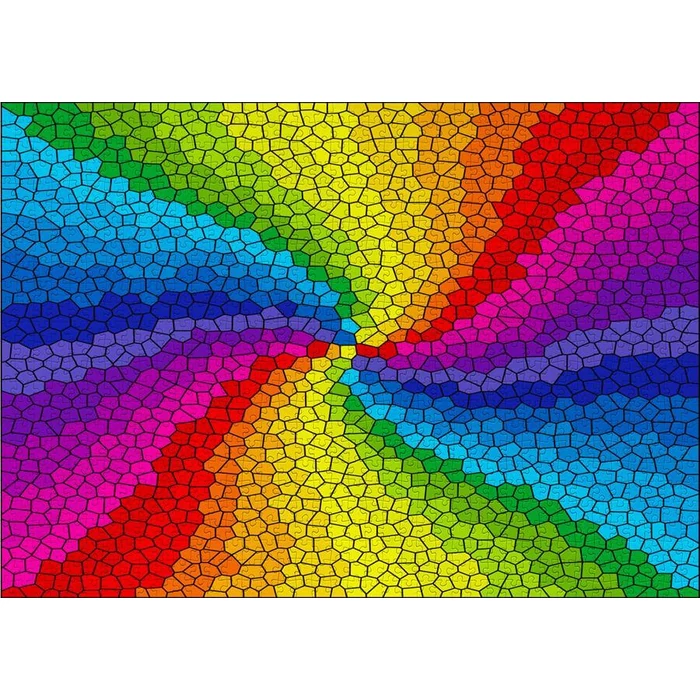 Enjoy Puzzle - 1970 - Stained Glass Rainbow Burst - 1000 db-os puzzle