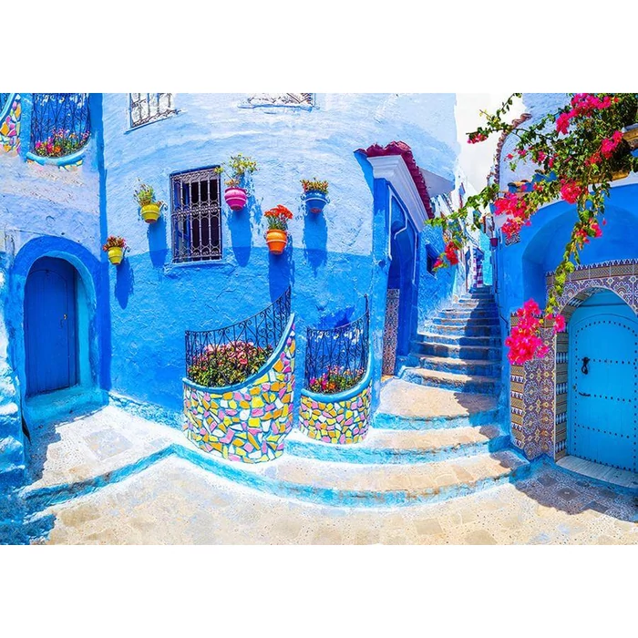 Enjoy Puzzle - 1365 - Turquoise Street in Chefchaouen, Maroc - 1000 db-os puzzle