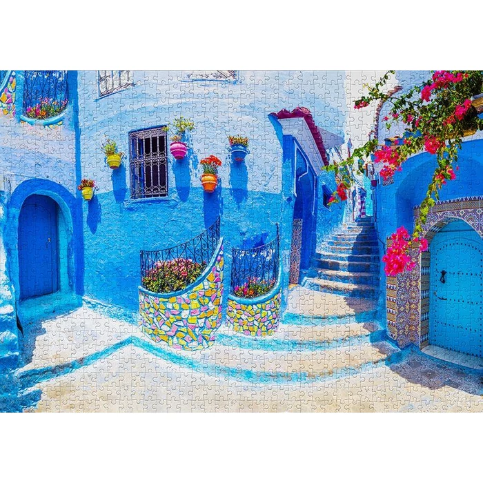 Enjoy Puzzle - 1365 - Turquoise Street in Chefchaouen