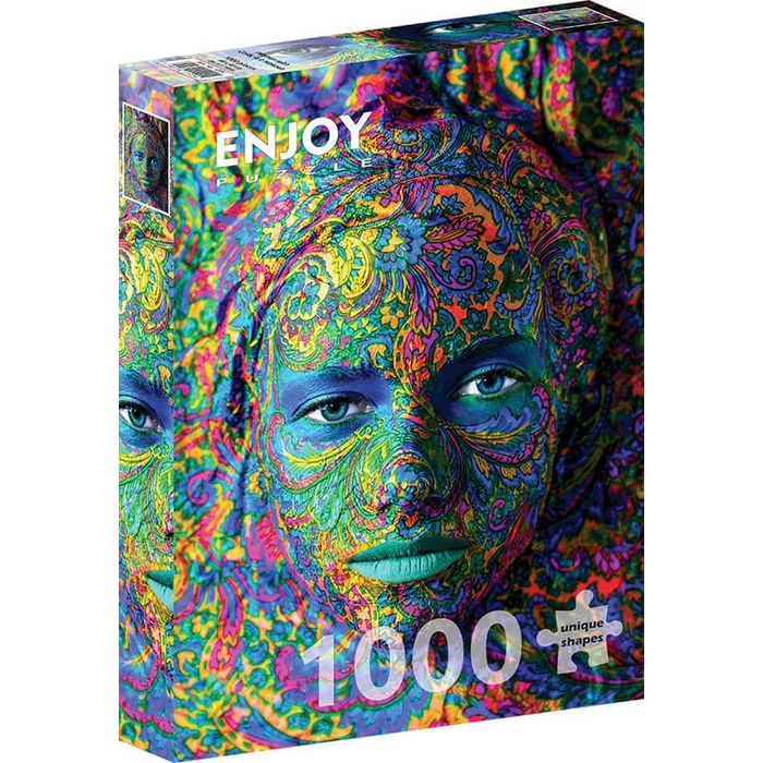 Enjoy Puzzle - 1224 - Woman with Color Art Makeup - 1000 db-os puzzle