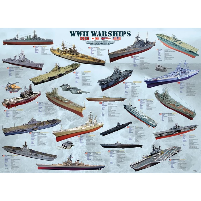 EuroGraphics 6000-0133 - WWII Warships - 1000 db-os puzzle
