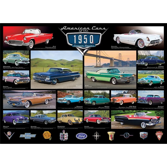 EuroGraphics 6000-0676 - Az 50-es évek amerikai autói - 1000 db-os puzzle