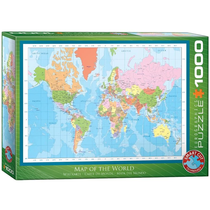 EuroGraphics 6000-1271 - Map of the World - 1000 db-os puzzle