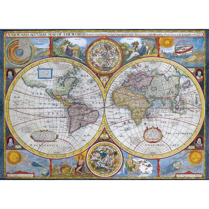 EuroGraphics 6000-2006 - Antique World Map - 1000 db-os puzzle