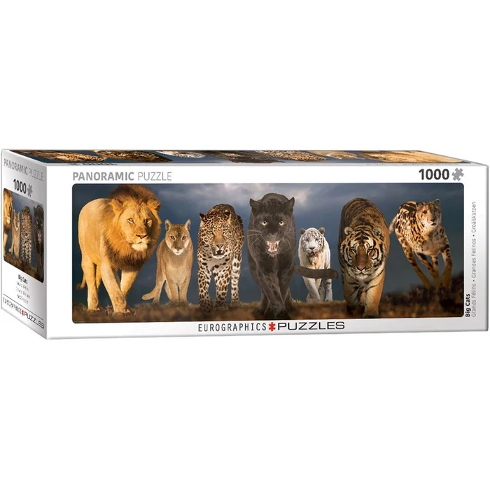 EuroGraphics 6010-0297 - Panoráma puzzle - Big Cats  - 1000 db-os puzzle