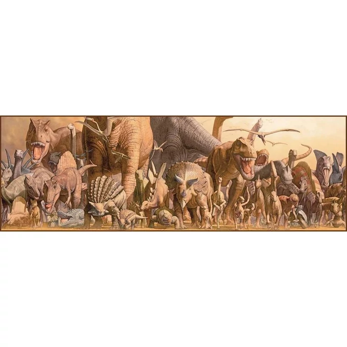 EuroGraphics 6010-4650 - Panoráma puzzle - Dinosaurs, Haruo Takino - 1000 db-os puzzle