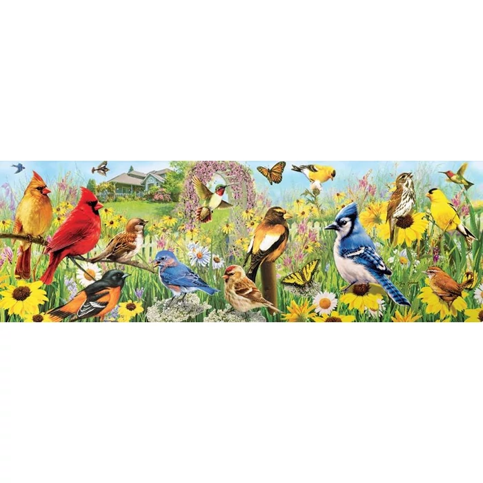 EuroGraphics 6010-5338 - Panoráma puzzle - Garden Birds - 1000 db-os puzzle