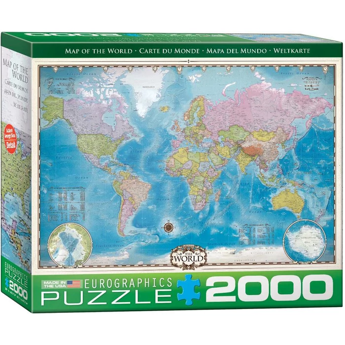 EuroGraphics 8220-0557 - Map of the World - 2000 db-os puzzle