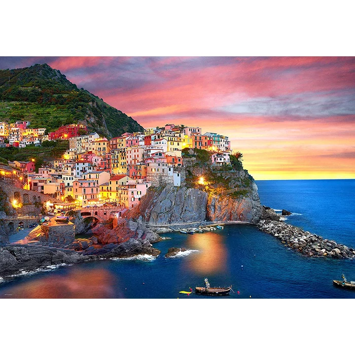 EuroGraphics 2000 db-os puzzle - Manarola at Dusk, Italy (8220-5635)
