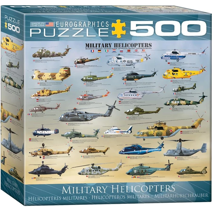 EuroGraphics 8500-0088 - Military Helicopters - 500 db-os puzzle