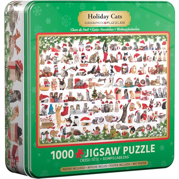 EuroGraphics 8051-0940 - Holiday Cats - 1000 db-os puzzle fém dobozban