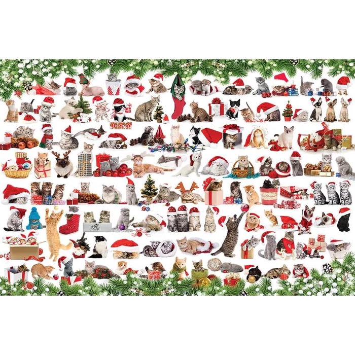 EuroGraphics 8051-0940 - Holiday Cats - 1000 db-os puzzle fém dobozban