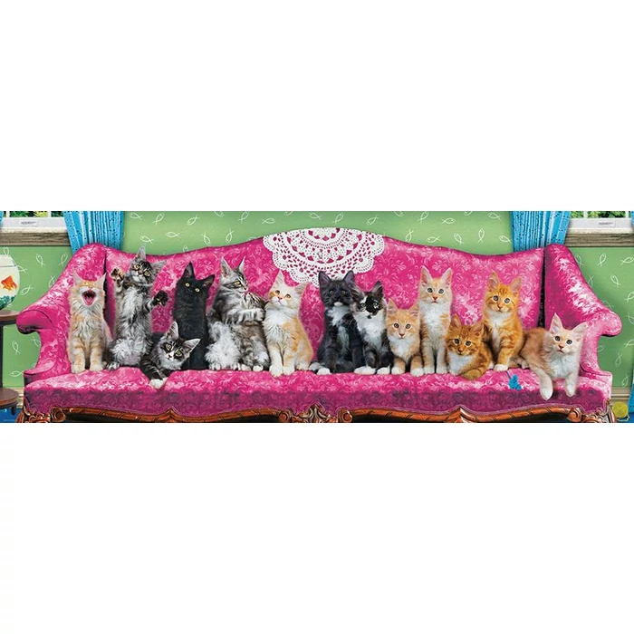 EuroGraphics 6010-5629 - Kitty Cat Couch - 1000 db-os Panoráma puzzle