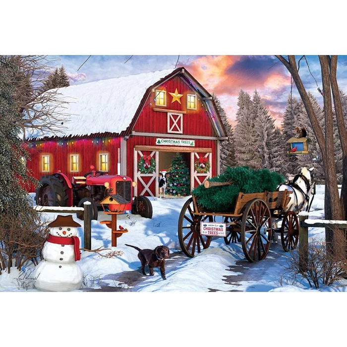 EuroGraphics 8551-5665 - Christmas Barn - 550 db-os puzzle fém dobozban