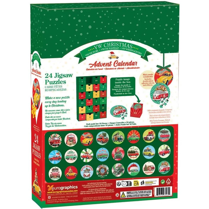 EuroGraphics 8924-6062 - VW Christmas - Adventi kalendárium puzzle