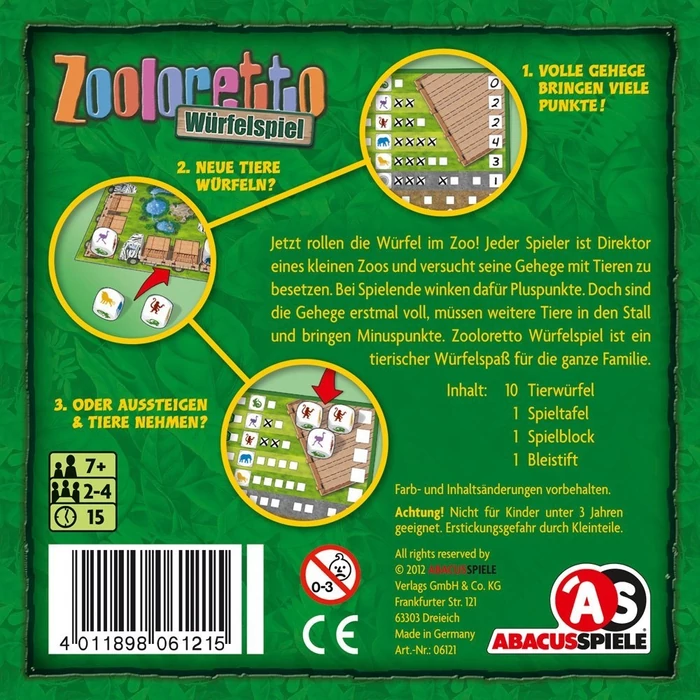 Zooloretto Würfelspiel - Kockajáték (061215)