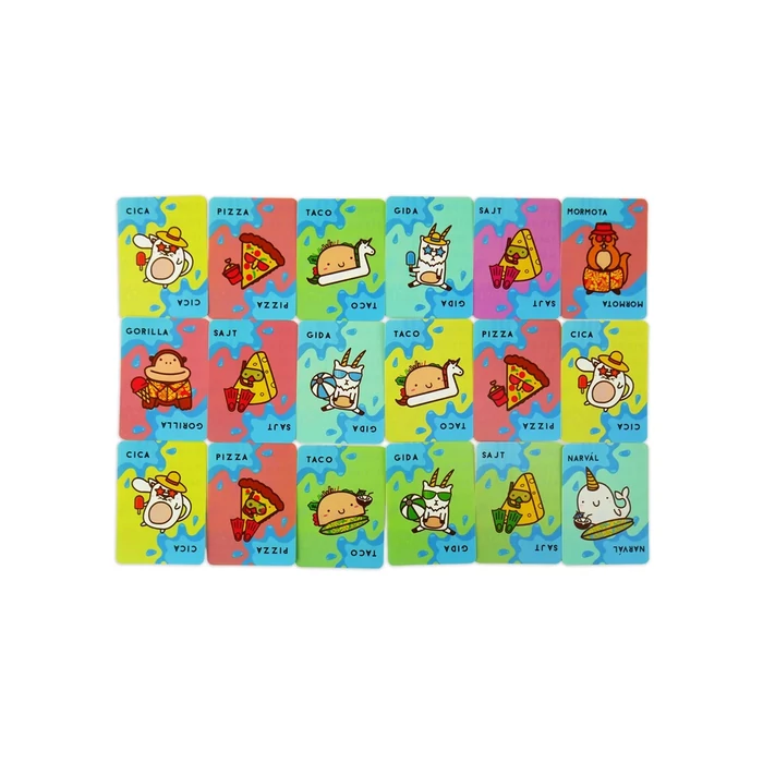 Vízálló cica, pizza, taco, gida, sajt társasjáték (BLU34870)
