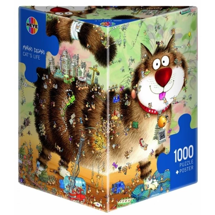 Heye 29569 - Triangular puzzle - A macska élete, Degano - 1000 db-os puzzle