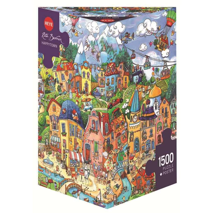 Heye 29744 - Triangular puzzle - Happytown, Berman - 1500 db-os puzzle