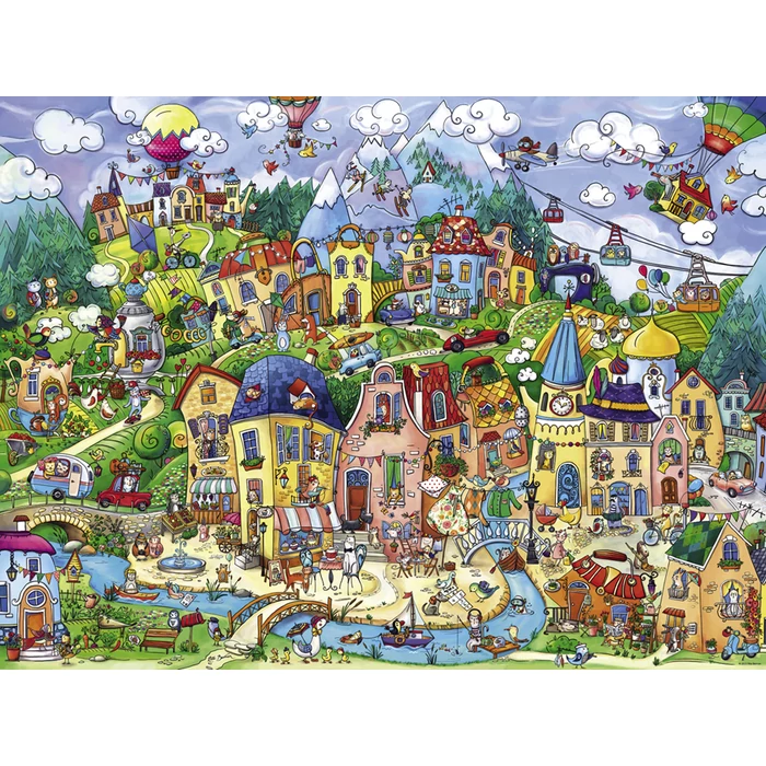 Heye 29744 - Triangular puzzle - Happytown, Berman - 1500 db-os puzzle