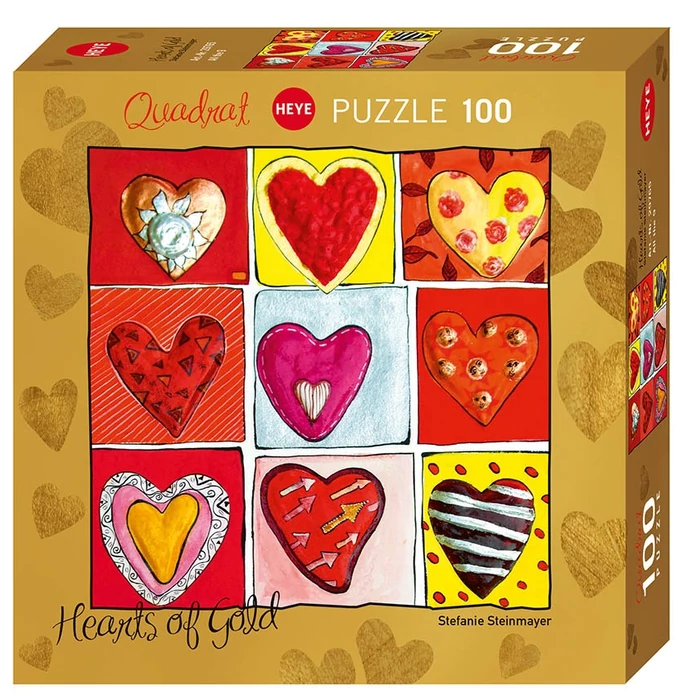 Heye 29765 - Quadrat puzzle - Hearts of Gold - All the 9 - 100 db-os puzzle