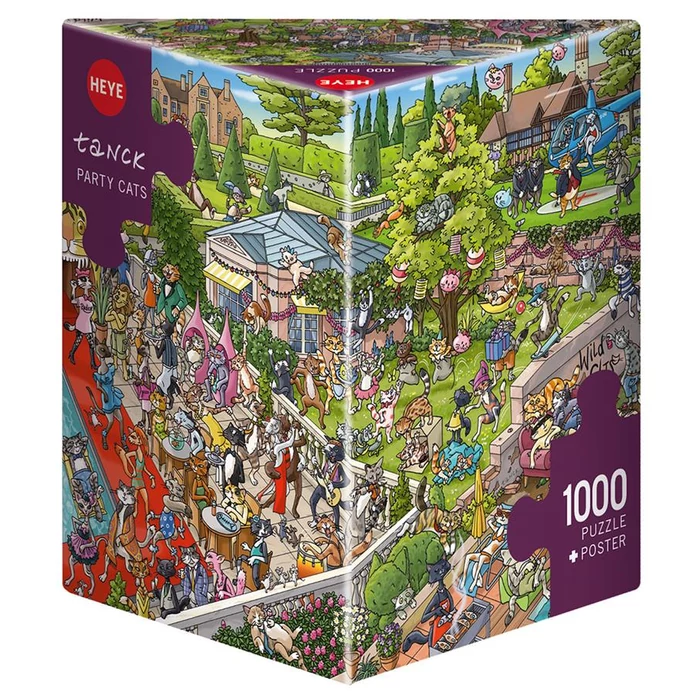 Heye 29838 - Triangular puzzle - Party Cats, Tanck - 1000 db-os puzzle