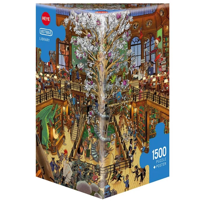 Heye 29840 - Triangular puzzle - Library, Oesterle - 1500 db-os puzzle