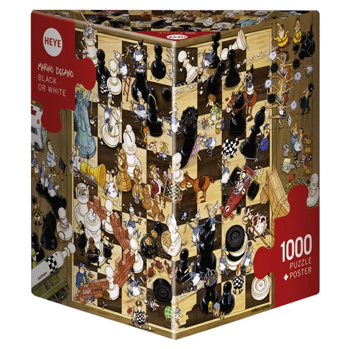 Heye 8793 - Triangular puzzle - Fekete vagy fehér, Degano - 1000 db-os puzzle