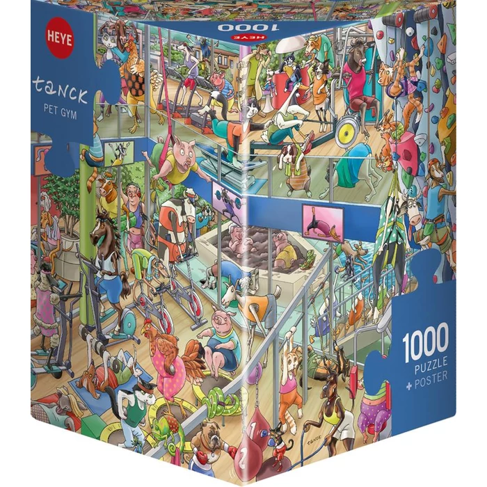 Heye 30084 - Triangular puzzle - Pet Gym - 1000 db-os puzzle