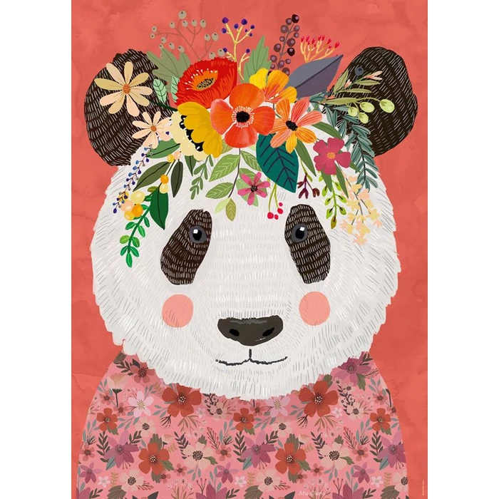 Heye 29954 - Floral Friends - Cuddly Panda - 1000 db-os puzzle