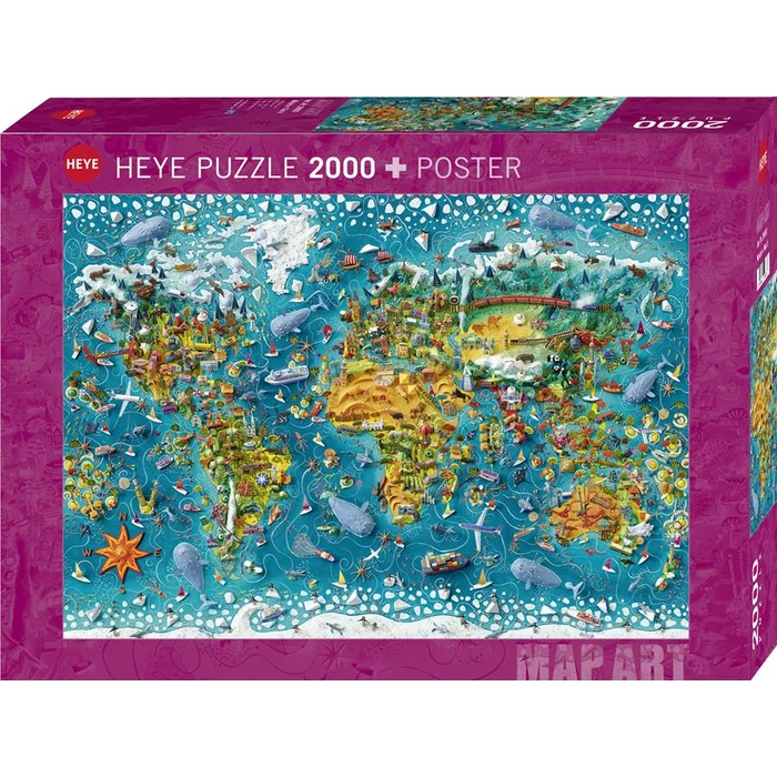 Heye 29983 - Map Art - Miniature World - 2000 db-os puzzle