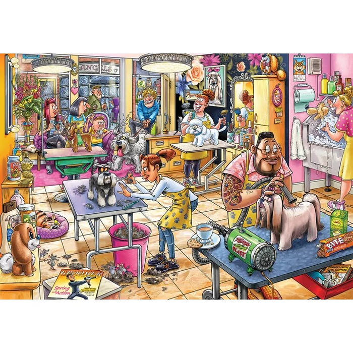 Jumbo 25018 - Wasgij Mystery - Kutyaszalon - 1000 db-os puzzle